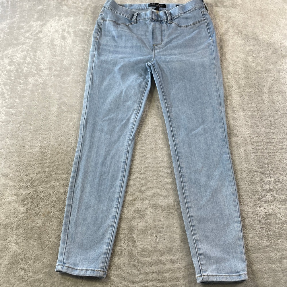 Judy Blue Pull On Jeans Womens 13/31 Skinny Fit Light Wash Whiskers Mom Preppy